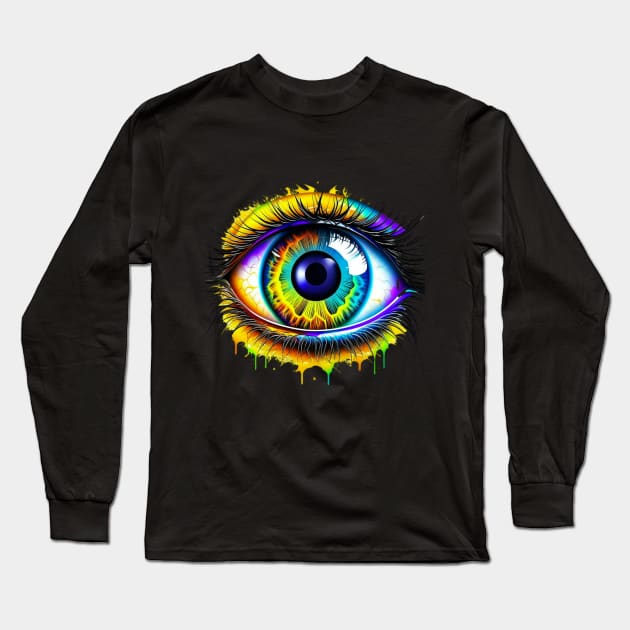 Watercolor Eye Art Long Sleeve T-Shirt by thehectic6